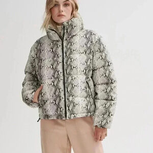 NWT Noize White Python Jozy Full Zip Puffer Jacket